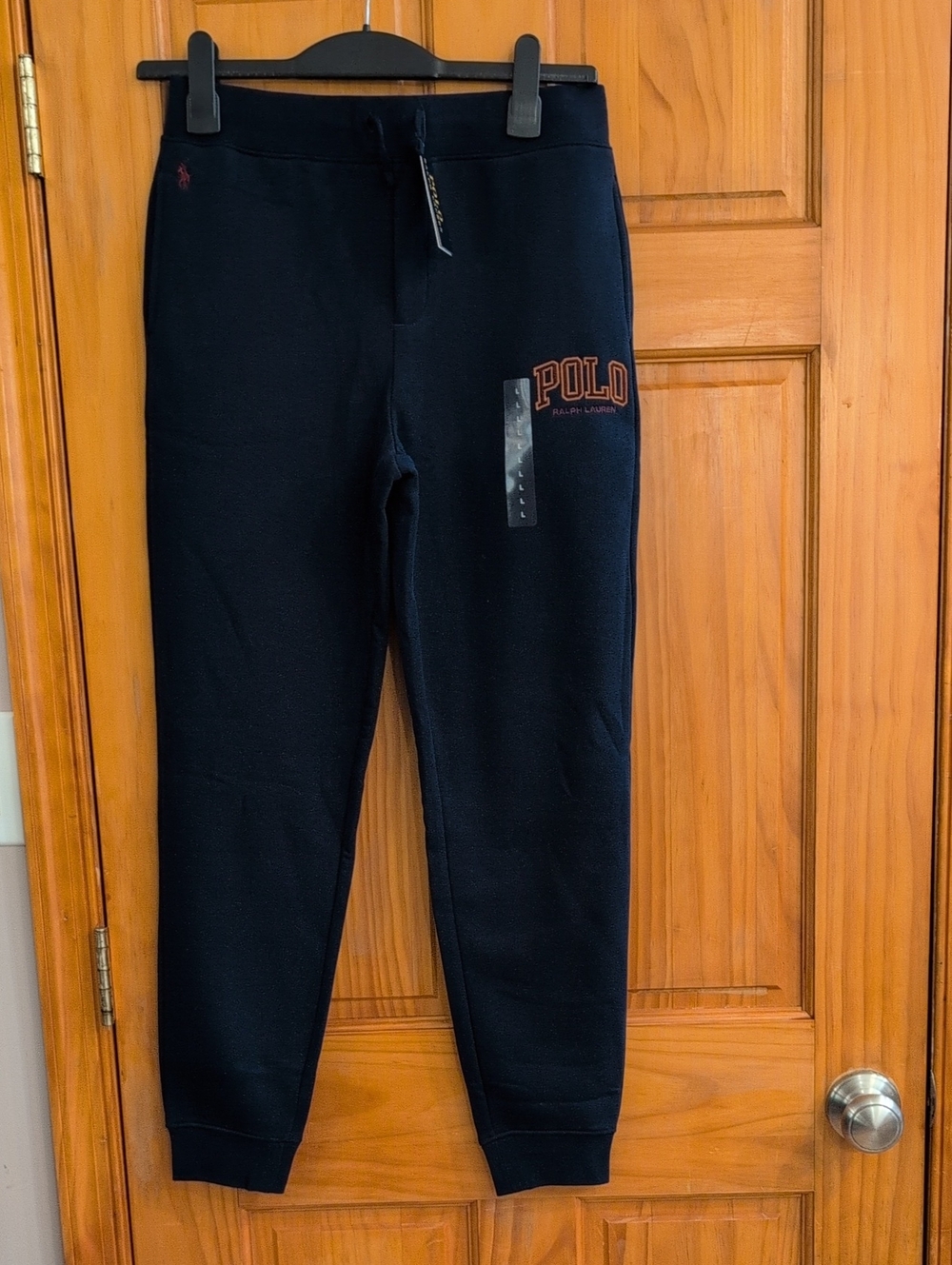 Boys Polo by Ralph Lauren Navy Sweat Joggers with Red Logo